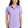 Port Authority Womens Easy Care Wrinkle Resistant Short Sleeve Button Down Shirt - Bright Lavender Purple - Closeout