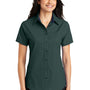 Port Authority Womens Easy Care Wrinkle Resistant Short Sleeve Button Down Shirt - Dark Green