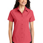 Port Authority Womens Easy Care Wrinkle Resistant Short Sleeve Button Down Shirt - Hibiscus Pink
