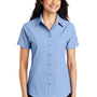Port Authority Womens Easy Care Wrinkle Resistant Short Sleeve Button Down Shirt - Light Blue