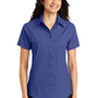 Port Authority Womens Easy Care Wrinkle Resistant Short Sleeve Button Down Shirt - Mediterranean Blue