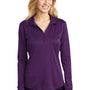 Port Authority Womens Silk Touch Performance Moisture Wicking Long Sleeve Polo Shirt - Bright Purple