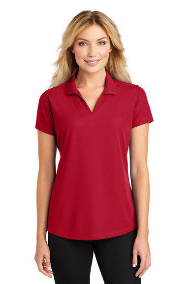 Port Authority L572 Womens Dry Zone Moisture Wicking Short Sleeve Polo Shirt Engine Red Front