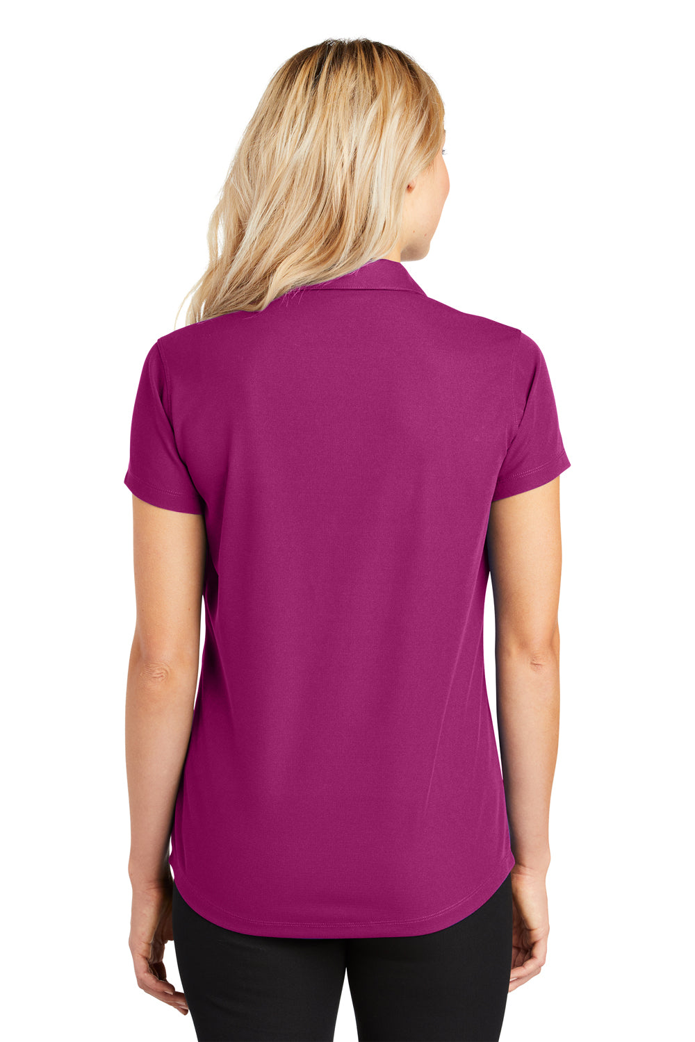 Port Authority L572 Womens Dry Zone Moisture Wicking Short Sleeve Polo Shirt Magenta Purple Back