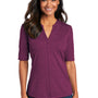 Port Authority Womens Moisture Wicking Short Sleeve Polo Shirt - Violet Purple/Black