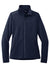 Port Authority LK595 Womens Accord Stretch Fleece Full Zip Jacket Navy Blue Flat Front