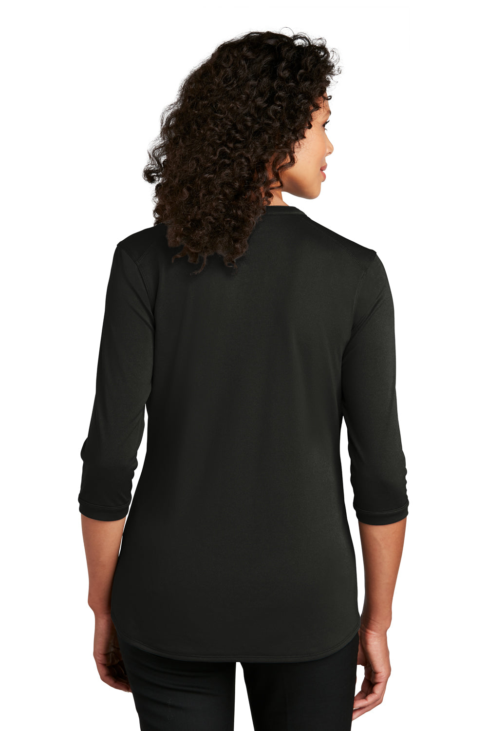 Port Authority Womens Choice 3/4 Sleeve Polo Shirt Black Side