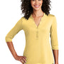 Port Authority Womens Moisture Wicking 3/4 Sleeve Polo Shirt - Sunbeam Yellow