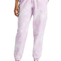 Port & Company Womens Beach Wash Tie Dye Sweatpants w/ Pockets - Cerise Pink