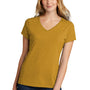 Port & Company Womens Short Sleeve V-Neck T-Shirt - Heather Ochre Yellow