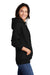Port & Company Womens Core Fleece Hooded Sweatshirt Hoodie Jet Black Side