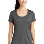 Sport-Tek Womens Moisture Wicking Short Sleeve Scoop Neck T-Shirt - Dark Smoke Grey