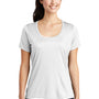 Sport-Tek Womens Moisture Wicking Short Sleeve Scoop Neck T-Shirt - White