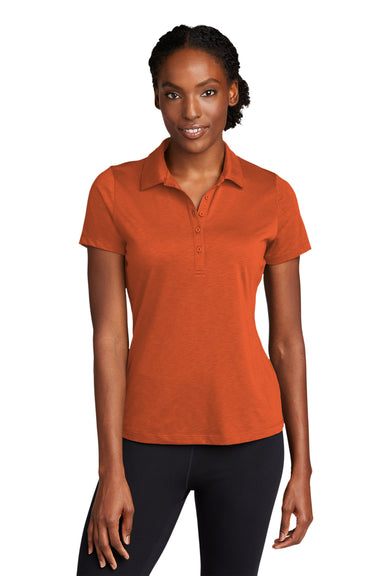 Sport-Tek Womens Strive Short Sleeve Polo Shirt Texas Orange Front