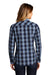 Port Authority Womens Everyday Plaid Long Sleeve Button Down Shirt True Navy Blue Side