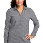Port Authority Womens City Moisture Wicking Long Sleeve Polo Shirt - Graphite Grey/White