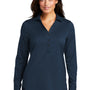 Port Authority Womens City Moisture Wicking Long Sleeve Polo Shirt - River Navy Blue