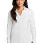 Port Authority Womens City Moisture Wicking Long Sleeve Polo Shirt - White