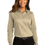 Port Authority Womens SuperPro Wrinkle Resistant React Long Sleeve Button Down Shirt - Wheat