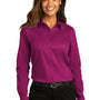 Port Authority Womens SuperPro Wrinkle Resistant React Long Sleeve Button Down Shirt - Wild Berry