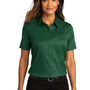 Port Authority Womens SuperPro Wrinkle Resistant React Short Sleeve Button Down Shirt - Dark Green