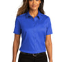 Port Authority Womens SuperPro Wrinkle Resistant React Short Sleeve Button Down Shirt - True Royal Blue