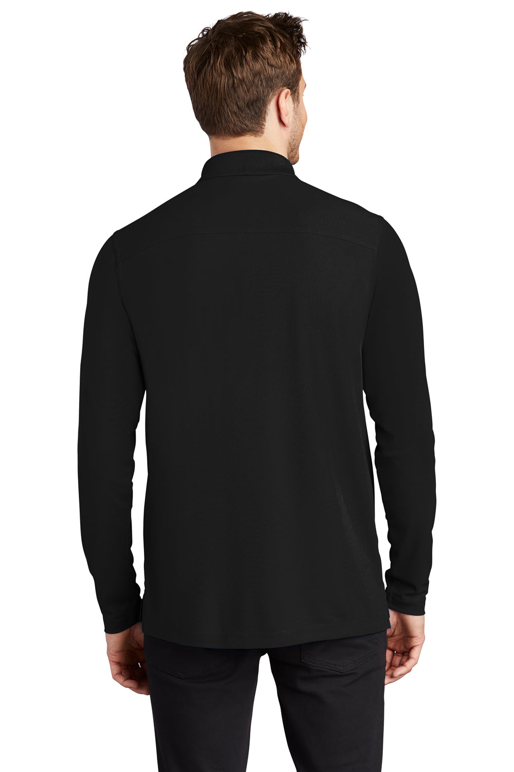 Ogio Mens Caliber 2.0 Long Sleeve Polo Shirt Blacktop Side