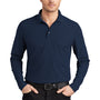 Ogio Mens Caliber 2.0 Moisture Wicking Long Sleeve Polo Shirt - Navy Blue