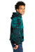 Port & Company PC144 Crystal Tie-Dye Hooded Sweatshirt Hoodie Black/Teal Side