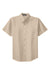 Port Authority S508/TLS508 Mens Easy Care Wrinkle Resistant Short Sleeve Button Down Shirt w/ Pocket Stone Flat Front