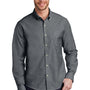 Port Authority Mens SuperPro Wrinkle Resistant Long Sleeve Button Down Shirt w/ Pocket - Black