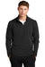 Sport-Tek Mens French Terry 1/4 Zip Sweatshirt Black Front