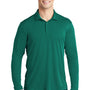 Sport-Tek Mens Moisture Wicking Long Sleeve Polo Shirt - Marine Green