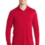 Sport-Tek Mens Moisture Wicking Long Sleeve Polo Shirt - True Red
