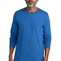 Volunteer Knitwear Mens USA Made Chore Long Sleeve Crewneck T-Shirt - True Royal Blue