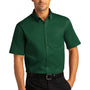 Port Authority Mens SuperPro Wrinkle Resistant React Short Sleeve Button Down Shirt w/ Pocket - Dark Green