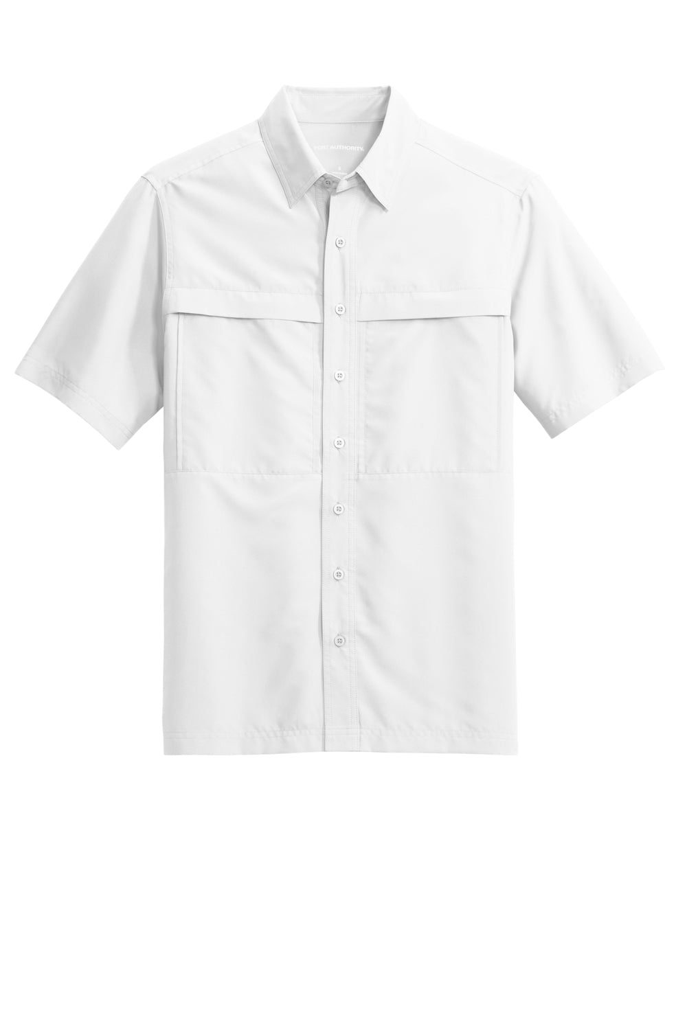 Port Authority W961 UV Daybreak Short Sleeve Button Down Shirt White Flat Front