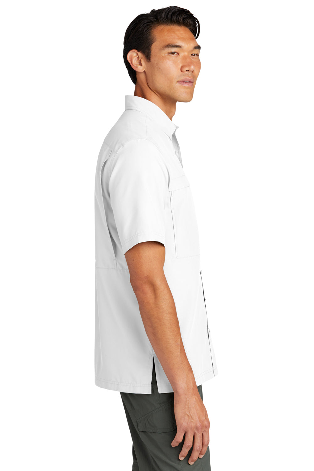 Port Authority W961 UV Daybreak Short Sleeve Button Down Shirt White Side