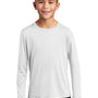 Sport-Tek Youth Moisture Wicking Long Sleeve Crewneck T-Shirt - White
