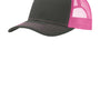 Port Authority Mens Adjustable Trucker Hat - Steel Grey/Neon Pink