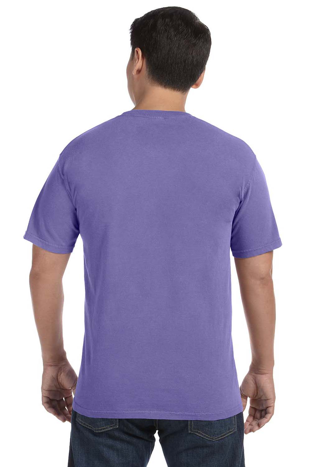 Comfort Colors C1717 Mens Short Sleeve Crewneck T-Shirt Violet Purple Back