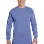 Comfort Colors Mens Long Sleeve Crewneck T-Shirt - Flo Blue