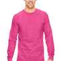 Comfort Colors Mens Long Sleeve Crewneck T-Shirt - Peony Pink - Closeout