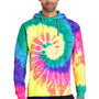 Tie-Dye Mens Hooded Sweatshirt Hoodie - Neon Rainbow