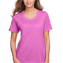 Core 365 Womens Fusion ChromaSoft Performance Moisture Wicking Short Sleeve Scoop Neck T-Shirt - Charity Pink