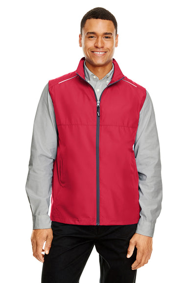 Core 365 CE703 Mens Techno Lite Water Resistant Full Zip Vest Red Front