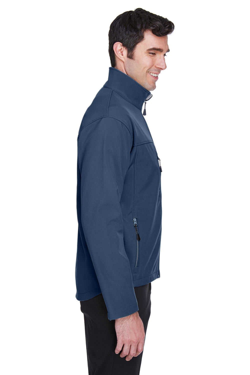 Devon & Jones D995 Mens Wind & Water Resistant Full Zip Jacket Navy Blue Side