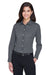 Devon & Jones DG530W Womens Crown Woven Collection Wrinkle Resistant Long Sleeve Button Down Shirt w/ Pocket Graphite Grey Front