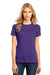 District DM104L Womens Perfect Weight Short Sleeve Crewneck T-Shirt Purple Front