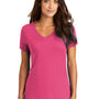 District Womens Perfect Weight Short Sleeve V-Neck T-Shirt - Dark Fuchsia Pink